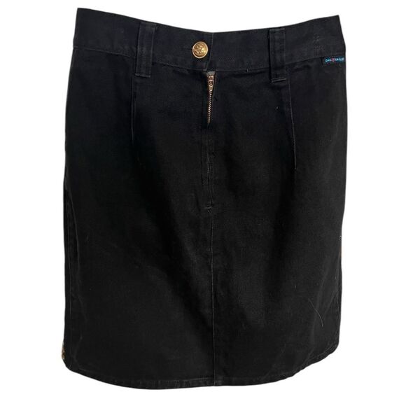 DAKOTA BLUE Star Black Vintage 90’s Jean Denim Gold Detail Skirt Size 11 - Picture 5 of 7